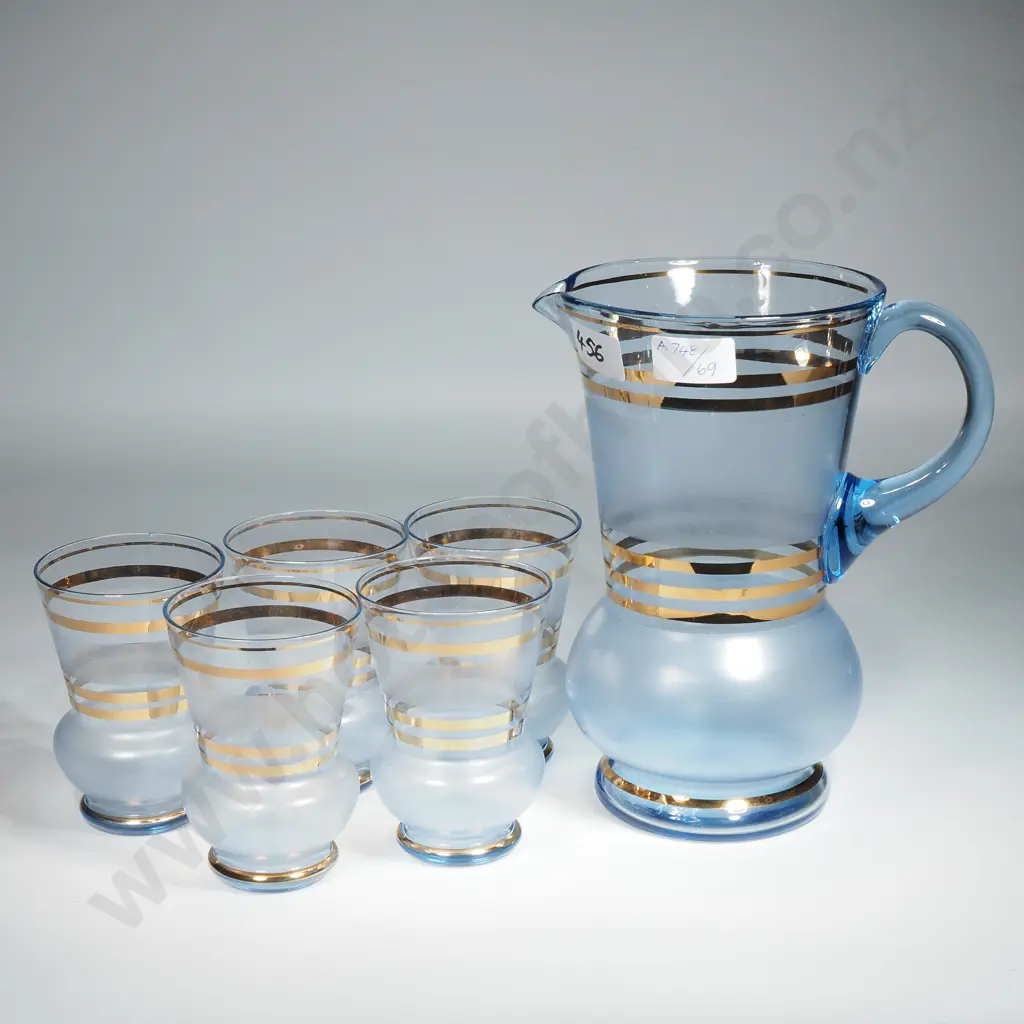 Vintage1950s Glass Pitcher & Glass Set Image 1++