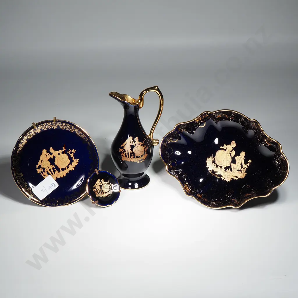 Four Items of Cobalt Blue Limoges Image 1++