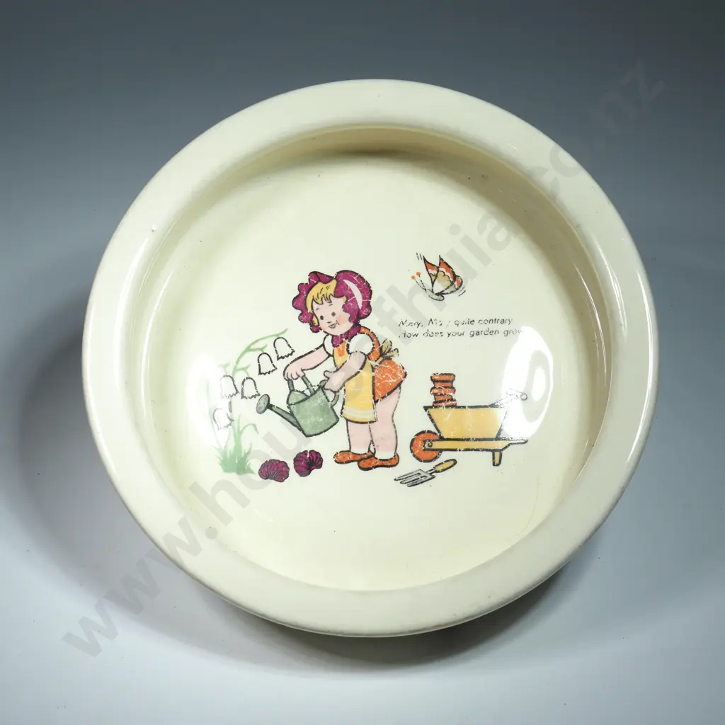 Newhall Hanley Child's Bowl  - 'Mary, Mary Quite Contrary How Does Your Garden Grow' Image 1++