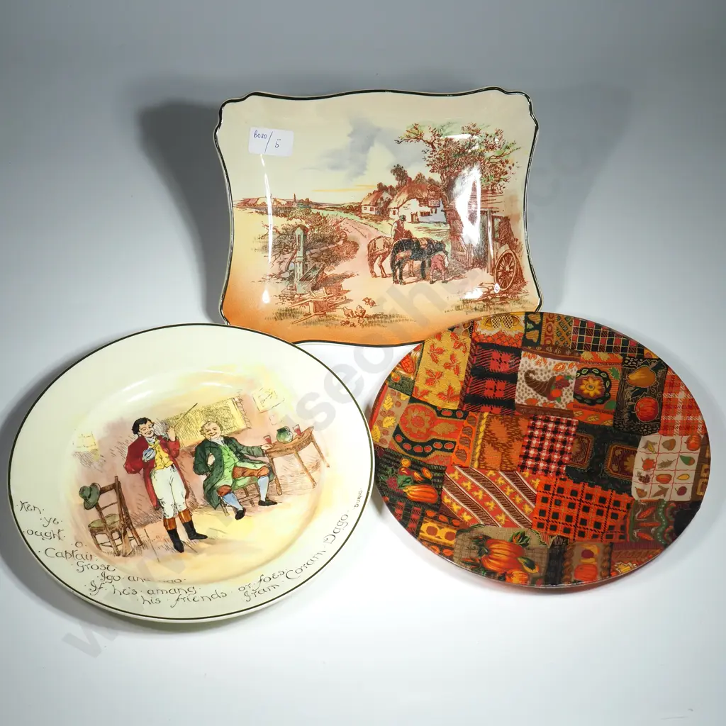 Royal Doulton Rectangular Plate 'Rustic England' & Another Citing  Burns Poetry Image 1++