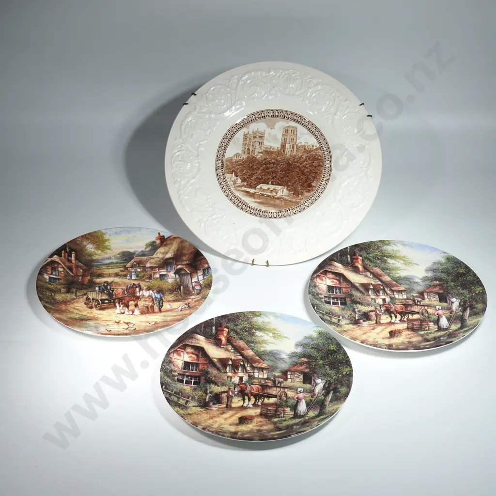 Three Limited Edition Wedgwood 'Country Days' Plates & a Wedgwood English Cathedrals Plate "Durham" Image 1++