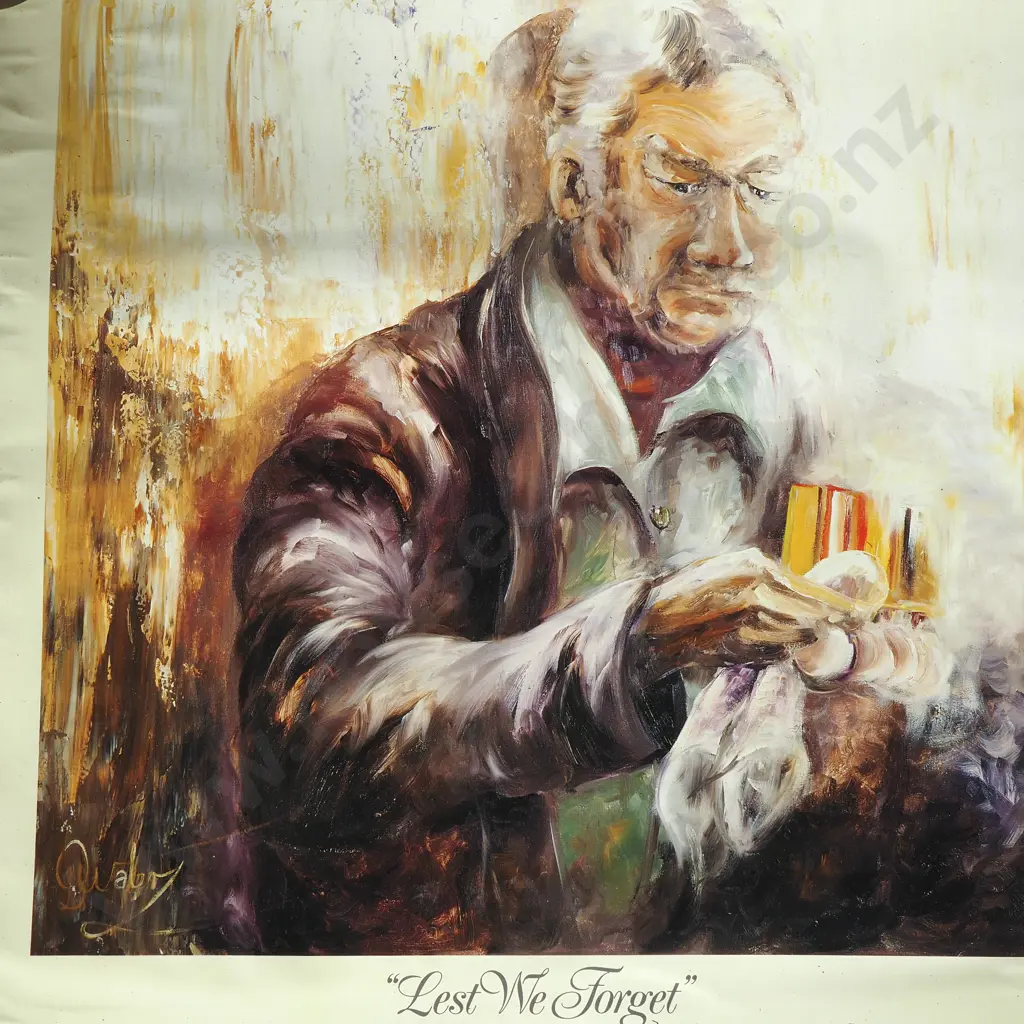 The "Donald James Waters Lest We Forget Calendar For 1993 (Burnt) Image 1++
