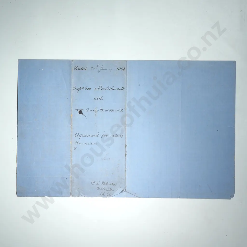 Agreement - Temuka New Zealand - 1881 - Stamp Duty Image 1++