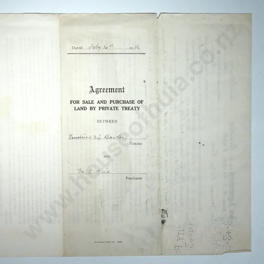 Agreement - Kakahu New Zealand - 1986 - Stamp Duty Image 1++