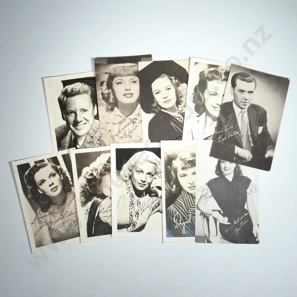 Ten Small Black & White  Facsimile Autographed Photographs of Celebrities Image 1++