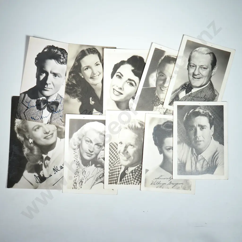 Ten Small Black & White  Facsimile Autographed Photographs of Celebrities Image 1++