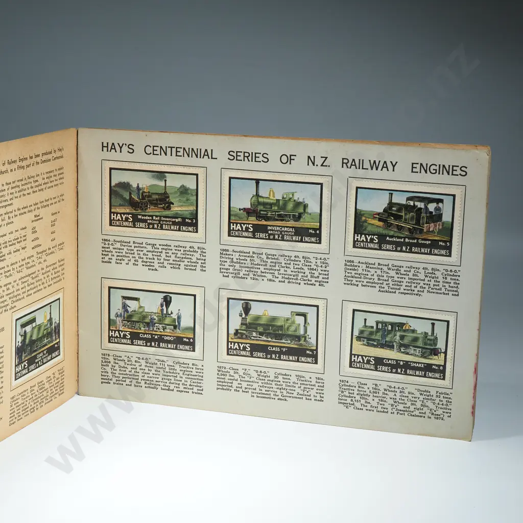 Hays Poster Stamp Album of New Zealand Railway Engines 1840 -1940 For Dominion Centennial Image 1++