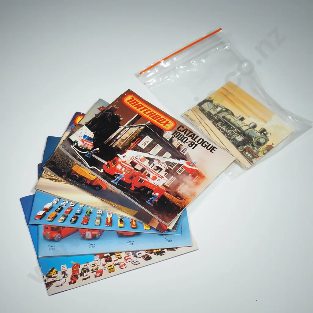 Six Vintage Matchbox Catalogues & Twelve Sanitarium Cards 'NZR Steam Trains" Image 1++