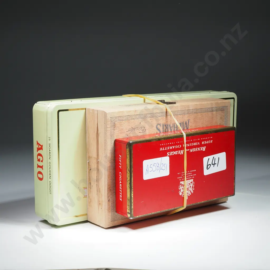 Two Cigar and One Cigarette Boxes/Tins Image 1++