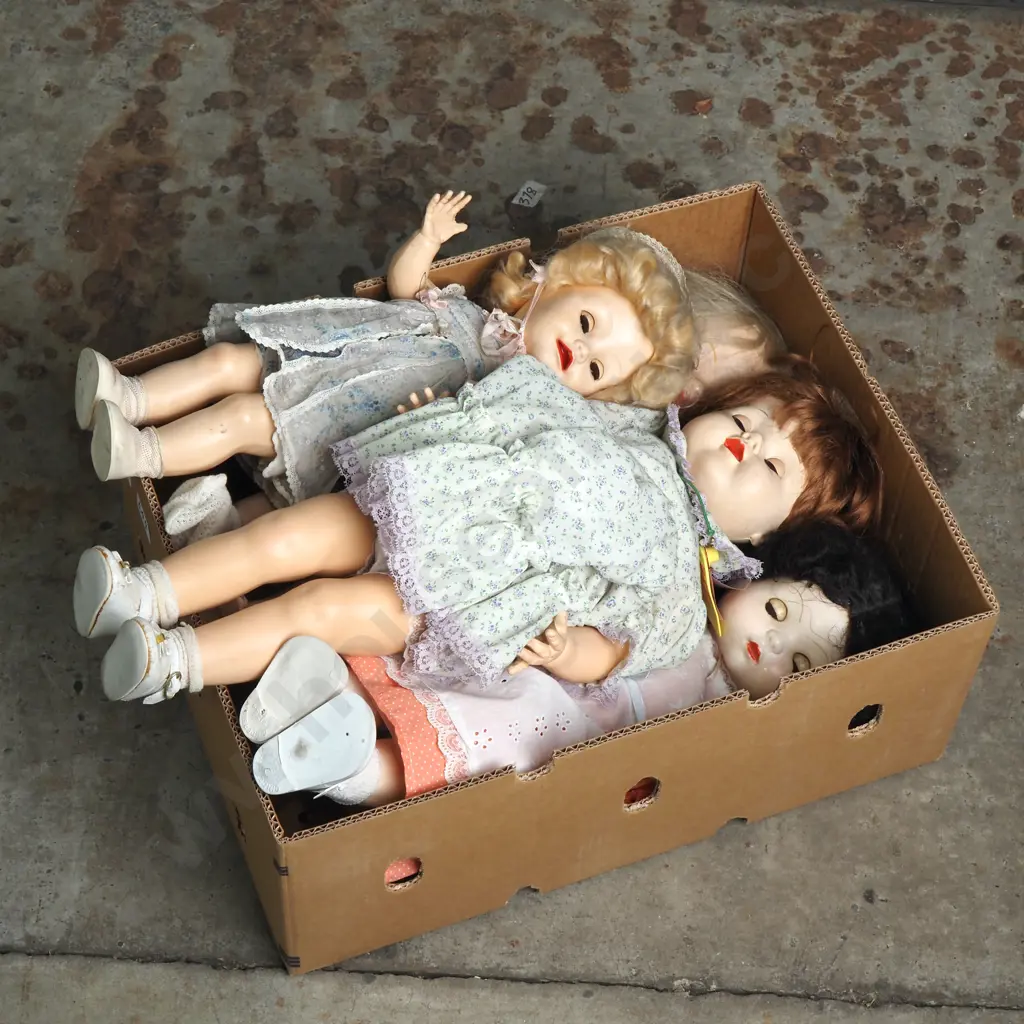 Large Box of Assorted Dolls Image 1++