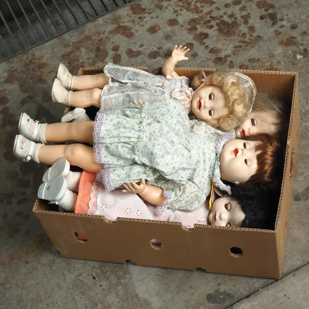 Large Box of Assorted Dolls Image 1++