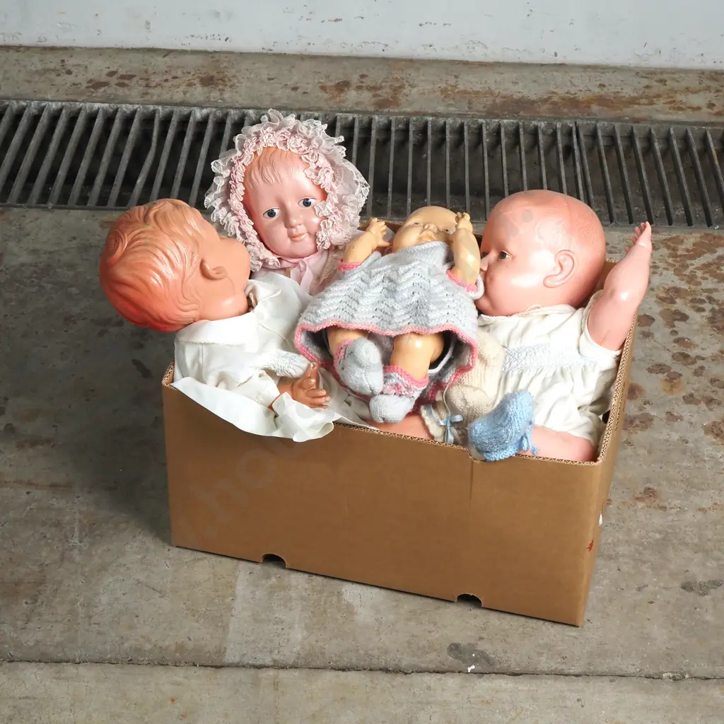 Large Box of Assorted Dolls Image 1++