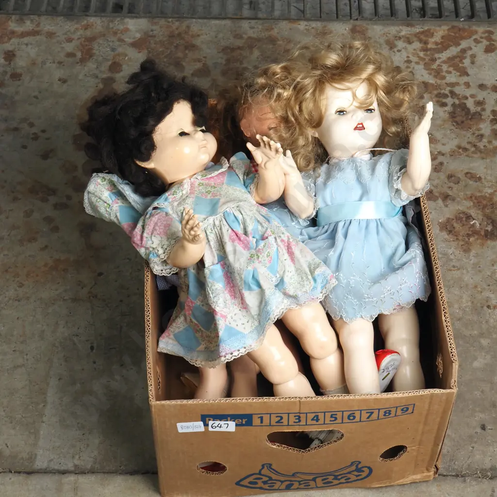 Large Box of Assorted Dolls Image 1++