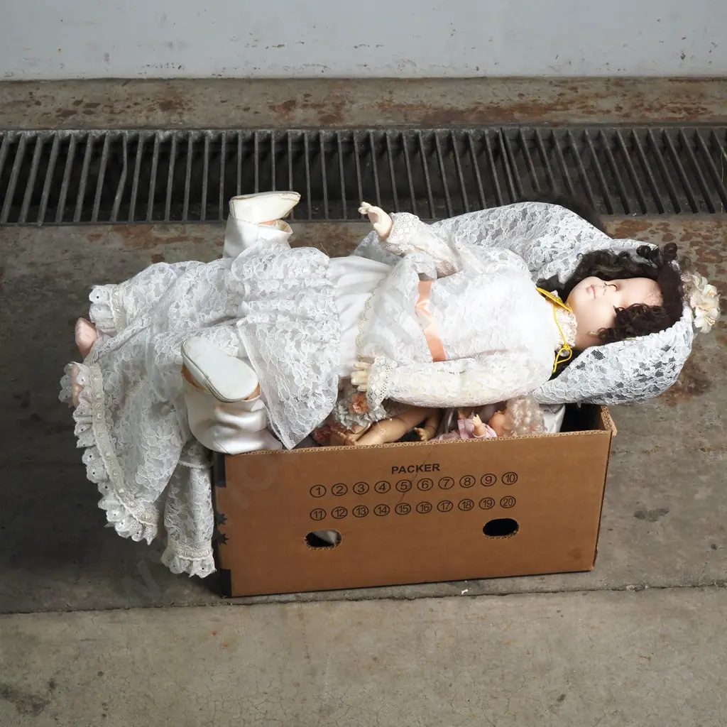 Large Box of Assorted Dolls Image 1++