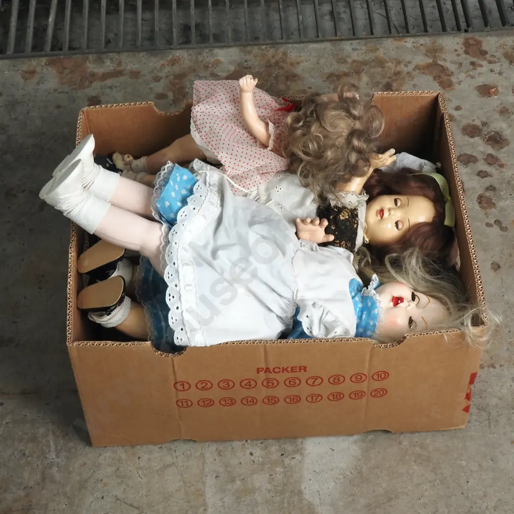Large Box of Assorted Dolls Image 1++
