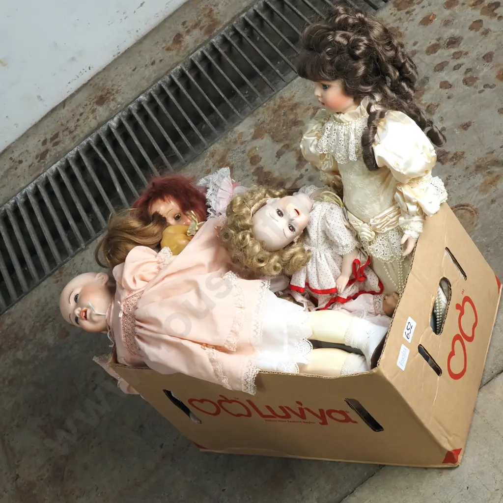 Large Box of Assorted Dolls Image 1++