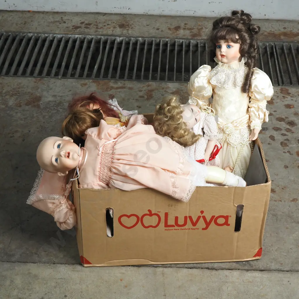 Large Box of Assorted Dolls Image 1++