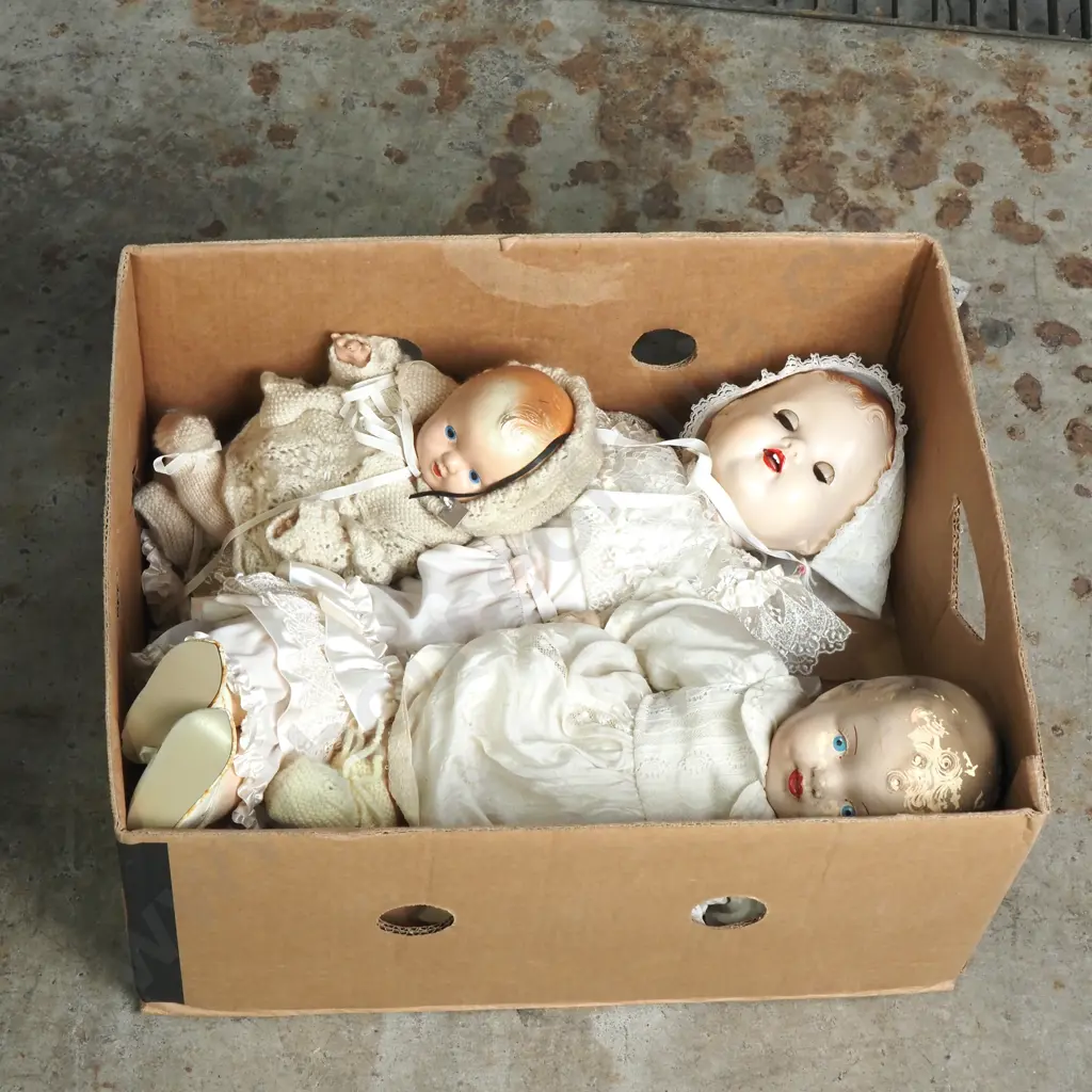 Large Box of Assorted Dolls Image 1++