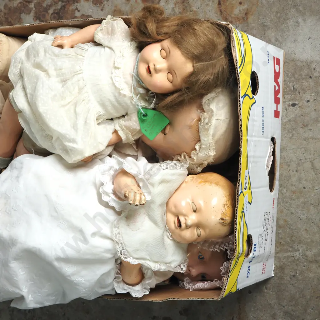 Large Box of Assorted Dolls Image 1++