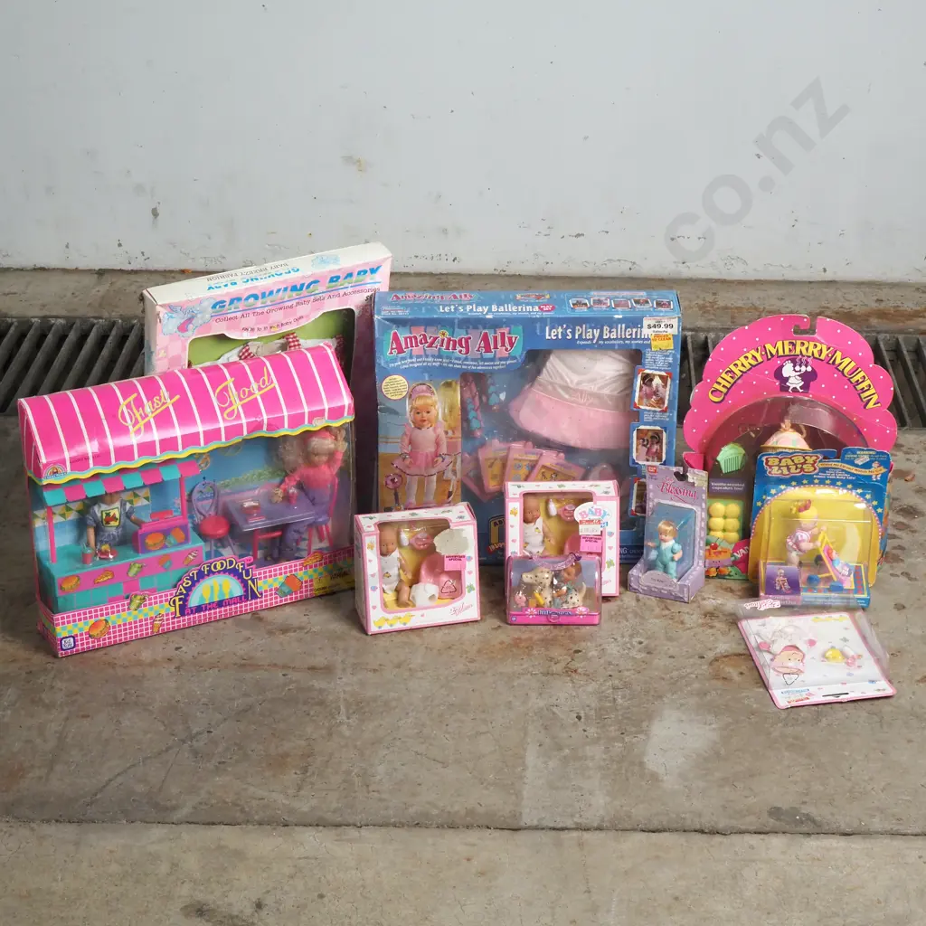 Box of Doll Related Items Image 1++