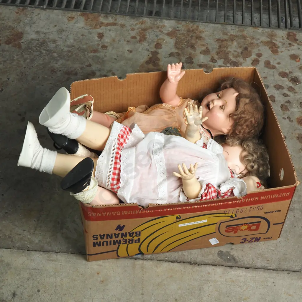 Large Box of Assorted Dolls Image 1++