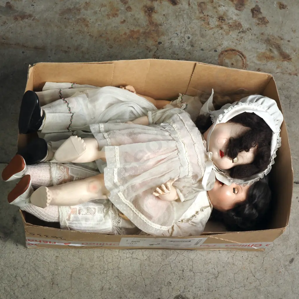Large Box of Assorted Dolls Image 1++