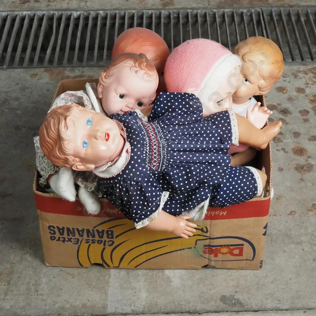 Large Box of Assorted Dolls Image 1++
