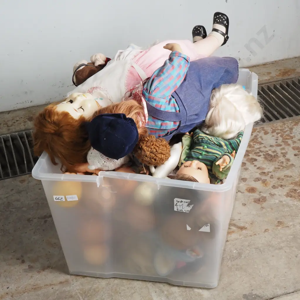 Large Container of Dolls including container Image 1++