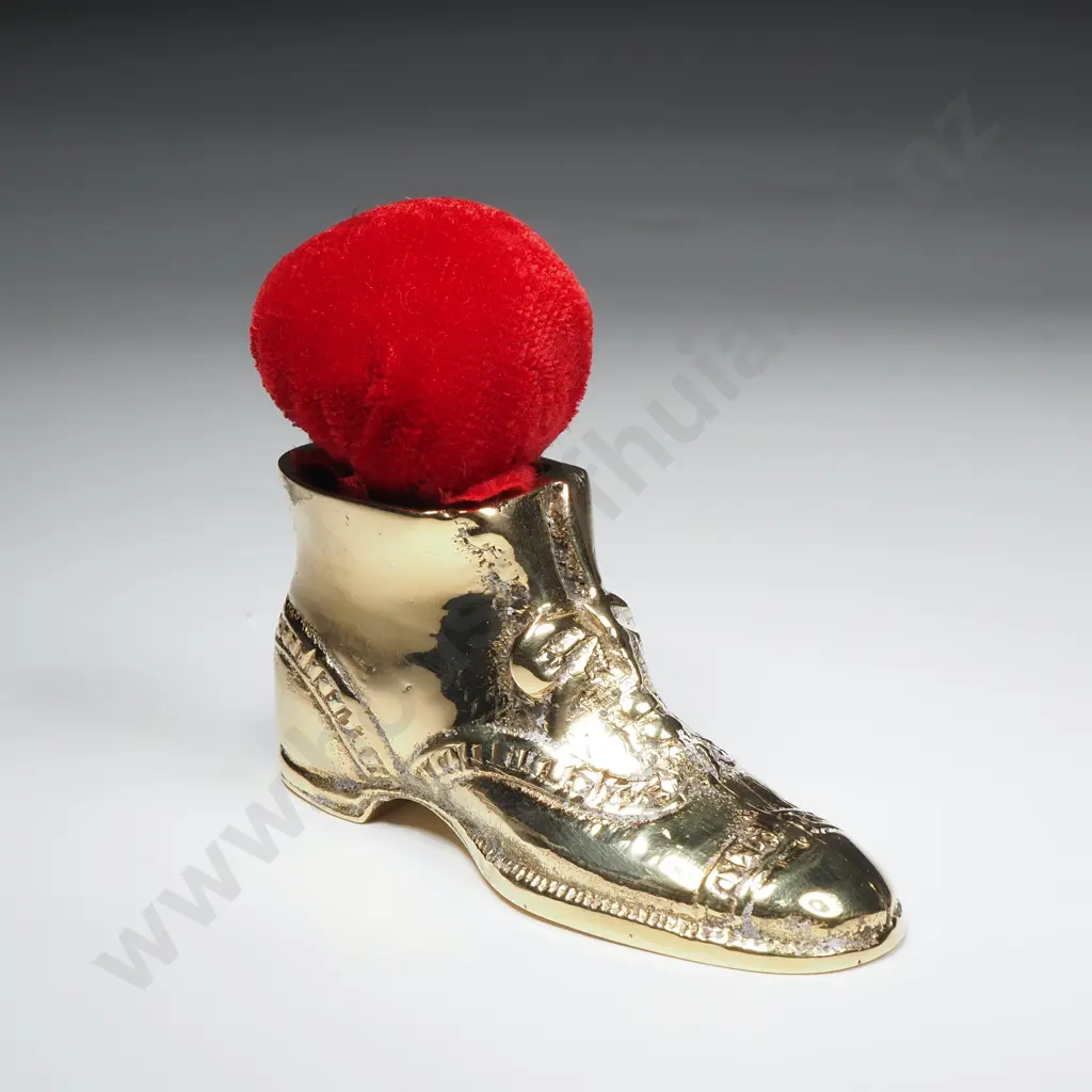 Brass Shoe-Shaped Pin Cushion Image 1++