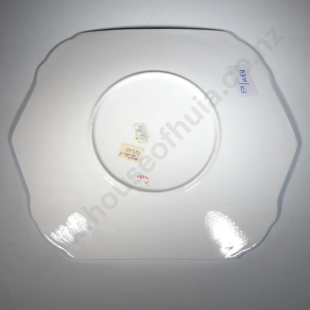 Shelley Cake Plate In The Blue Iris Pattern  Image 1++