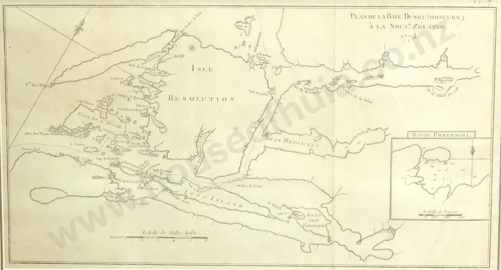 Early Engraved Map – Dusky Sound, Following Captain Cook’s Second Voyage Image 1++