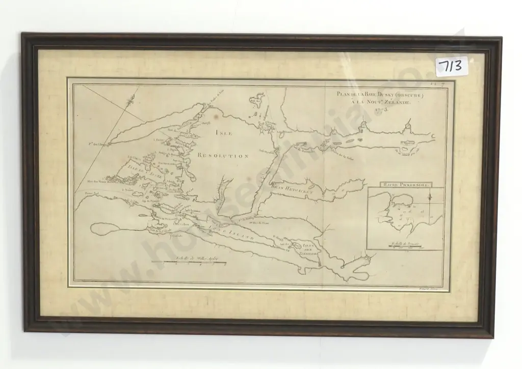 Early Engraved Map – Dusky Sound, Following Captain Cook’s Second Voyage Image 1++
