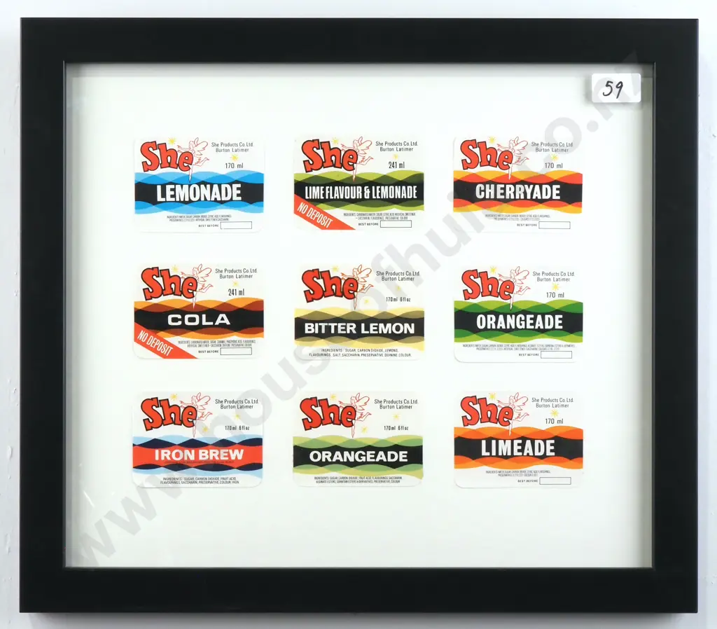 She Products Company Limited -  Art Deco Soft Drink Bottle Labels, Stickers Image 1++