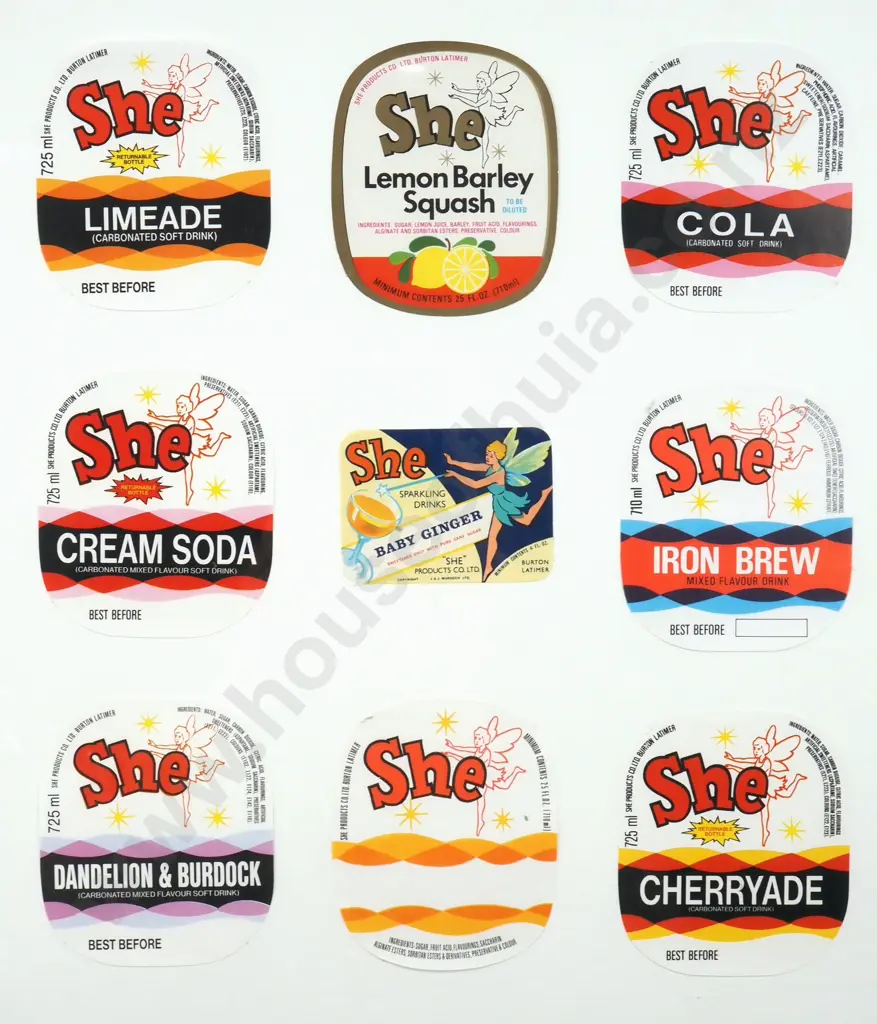 She Products UK -  Art Deco Soft Drink Bottle Labels, Stickers Image 1++