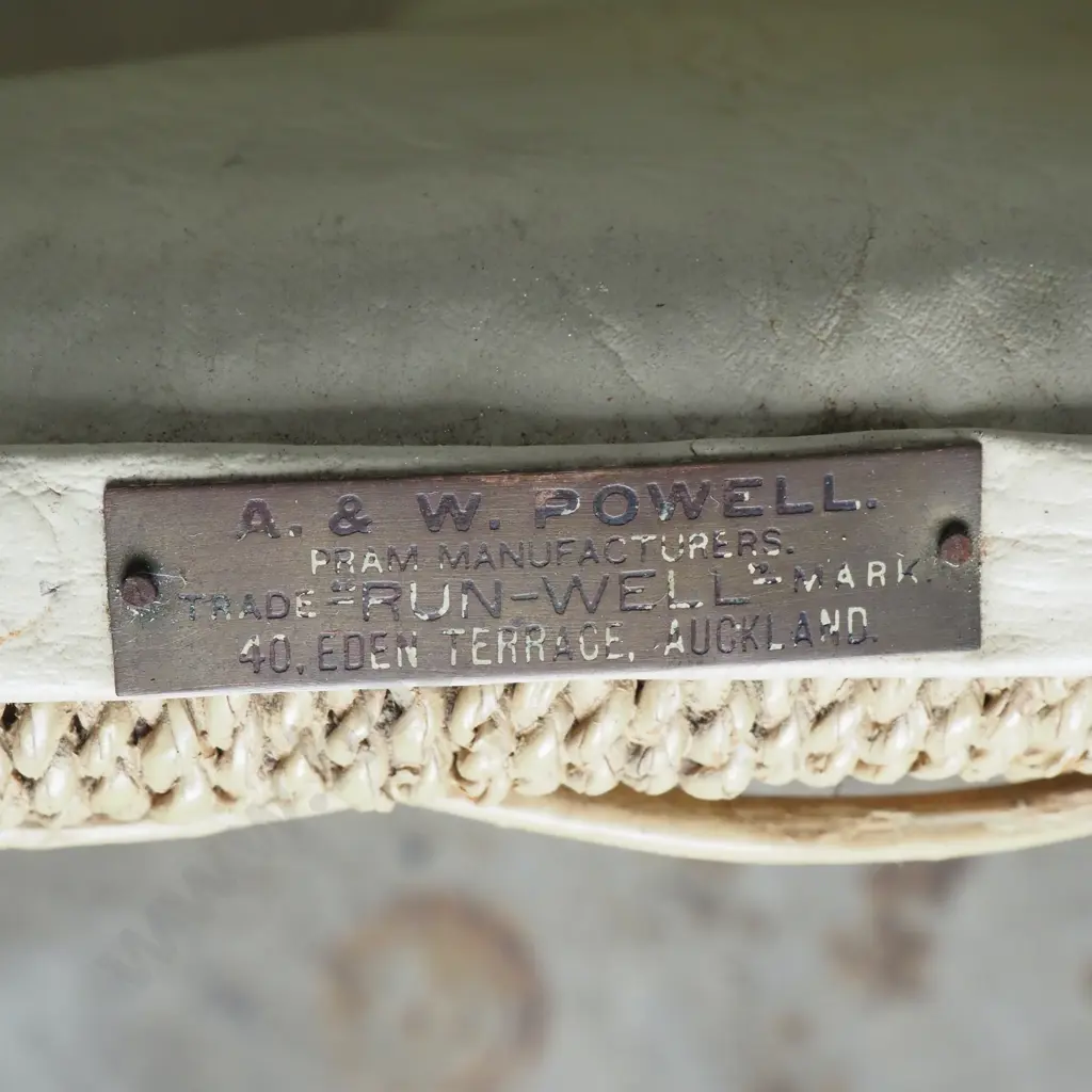 New Zealand Made Vintage Cane Baby's Pram w Metal Frame Image 1++