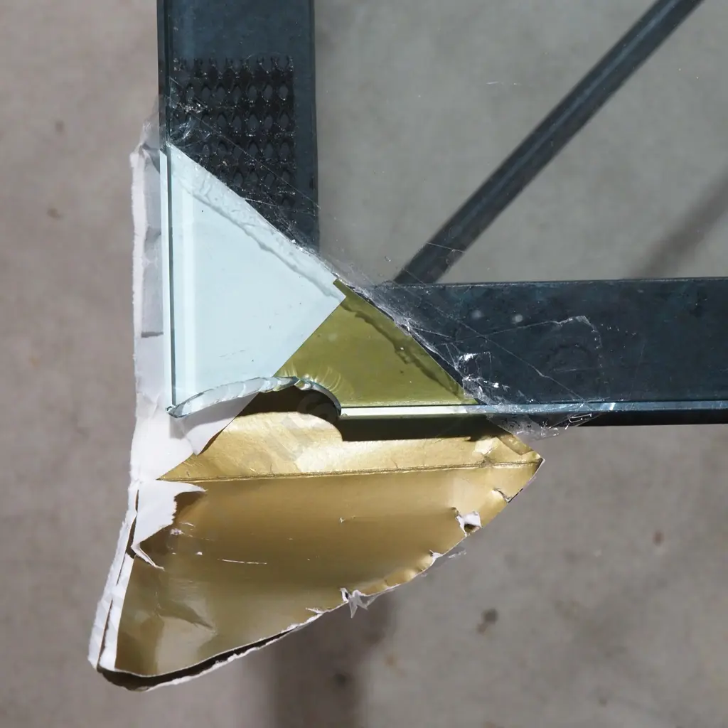 Giacometti Style Wrought Iron & Glass Square Table Image 1++