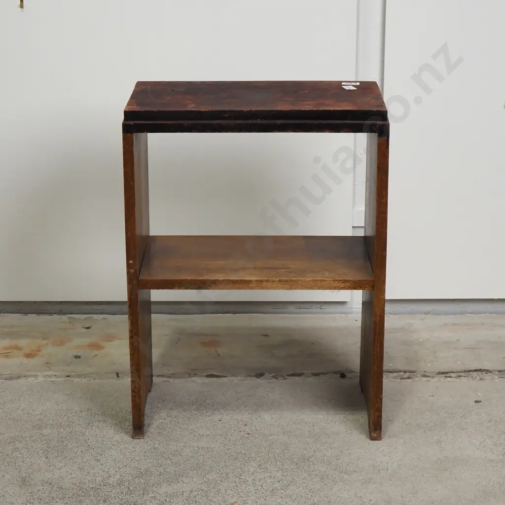 Small Oak Two Tier Shelf Unit Image 1++