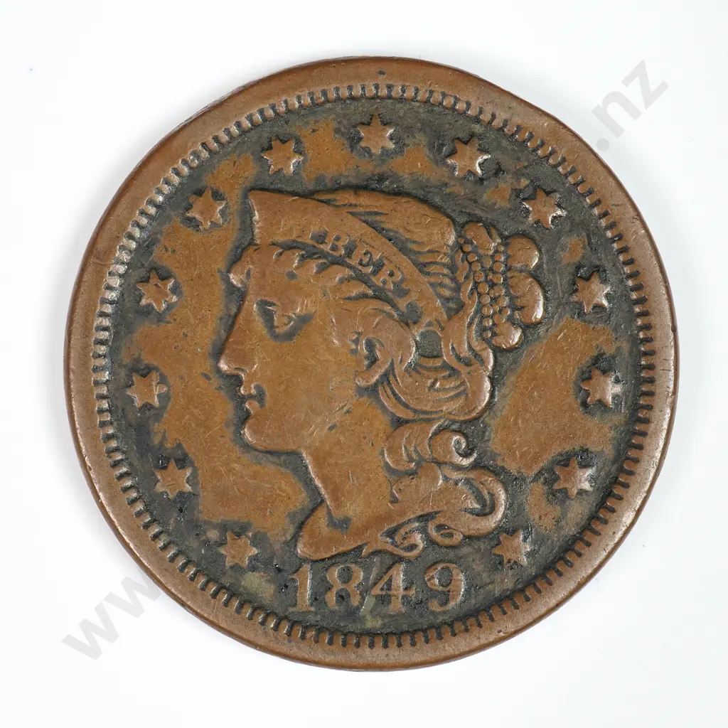 Large Cent: 1849 - Very Fine. C.V USD $72 ( NZD $125 ) Image 1++