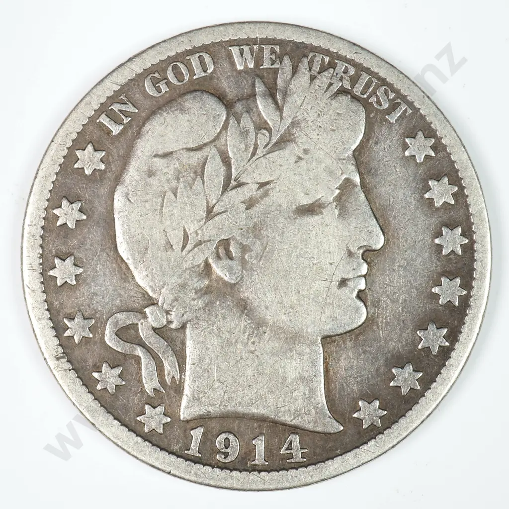 Barber Half Dollar: 1914 S - Fine. C.V USD $81 ( NZD $140 ) Image 1++