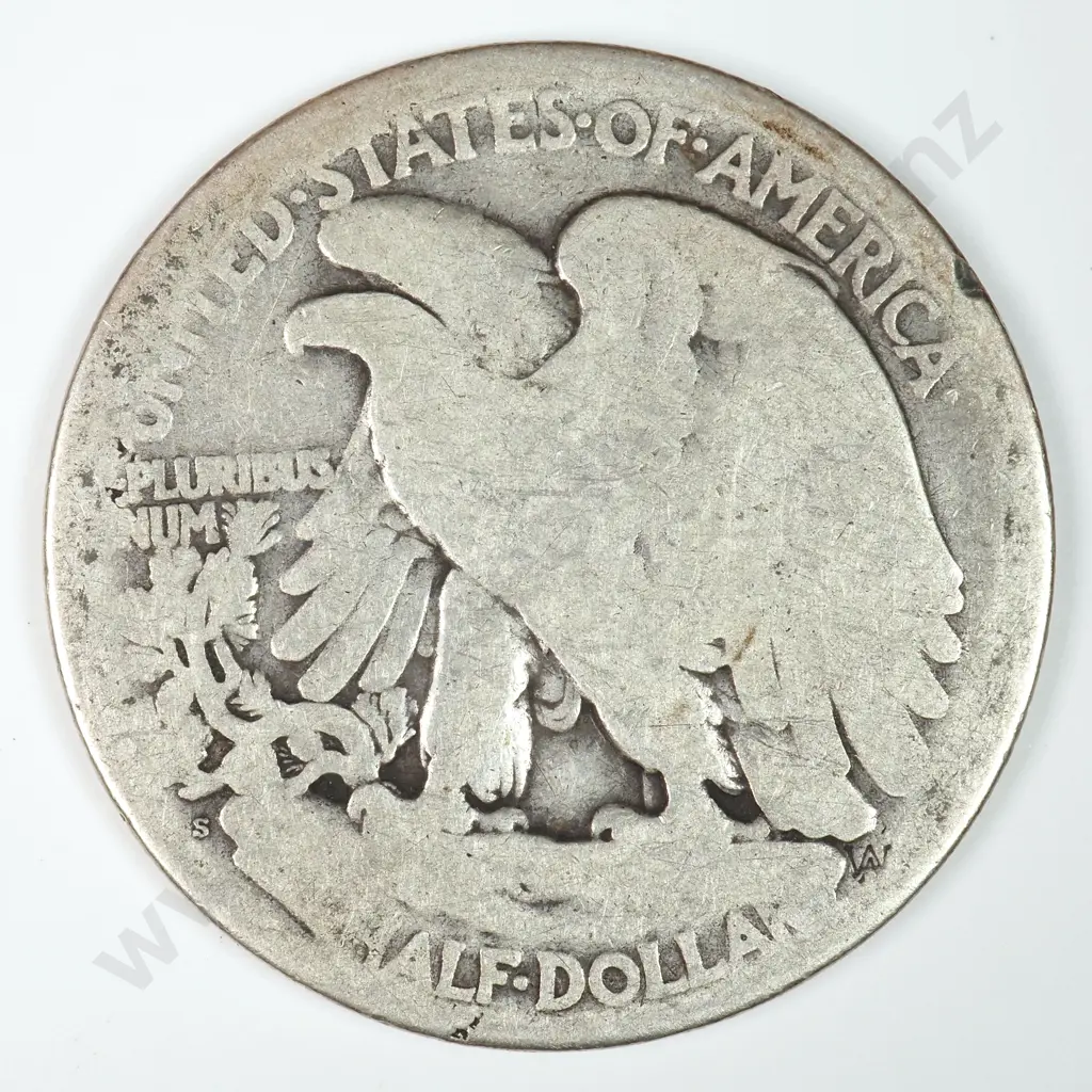 Walking Liberty Half Dollar: 1921 S - Good. C.V USD $120 ( NZD $210 ) Image 1++