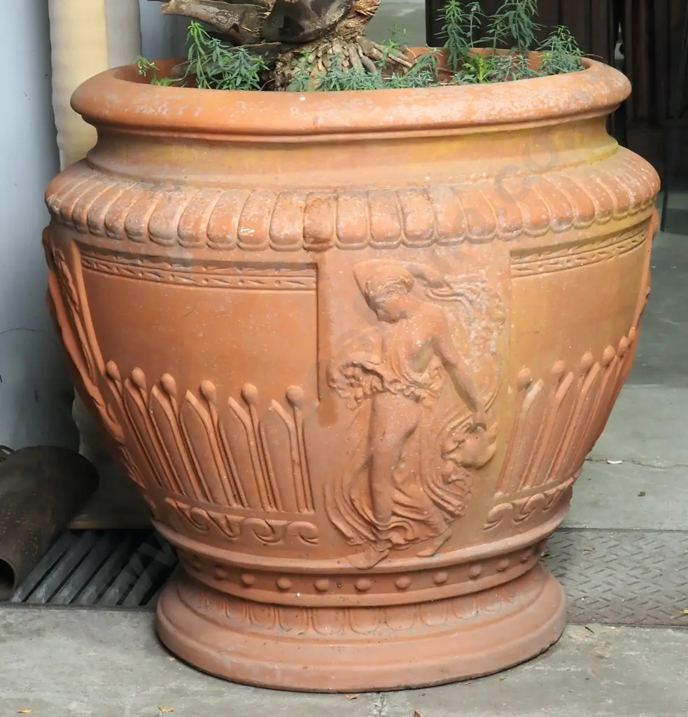Italian Style Outdoor Planter w Classical Relief Decoration Image 1++