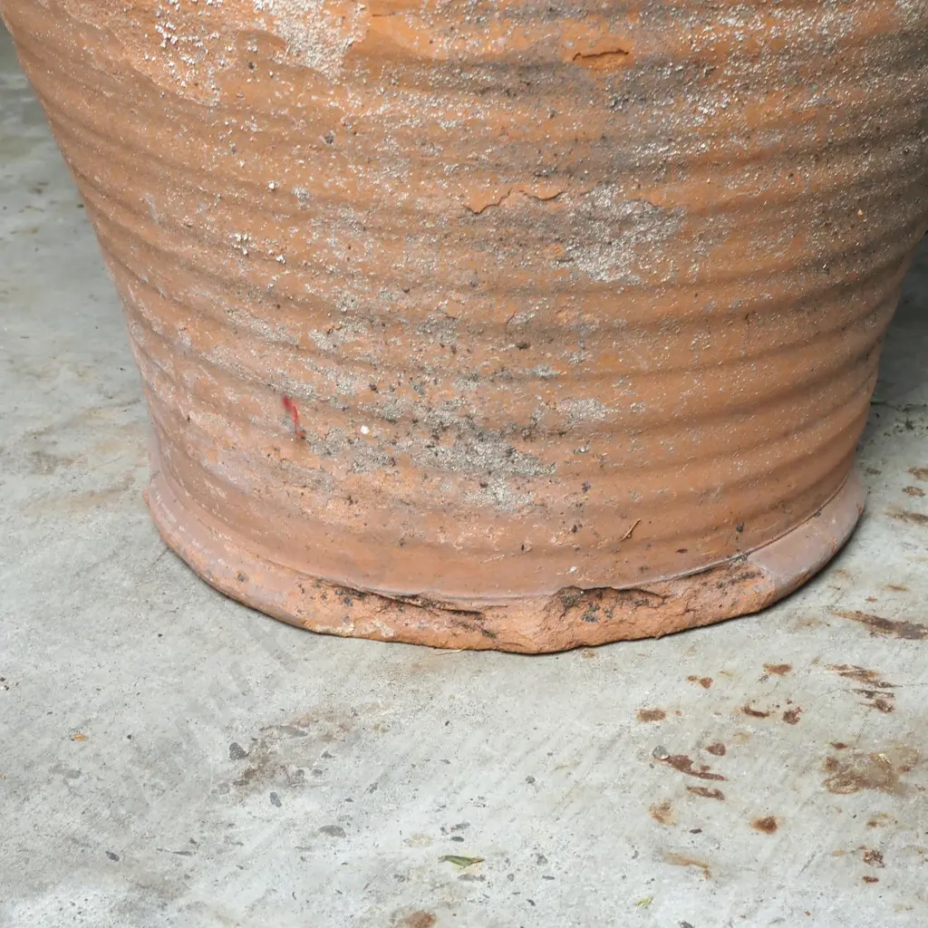 Rustic Ribbed Terracotta Planter  H470 x W 420mm Image 1++