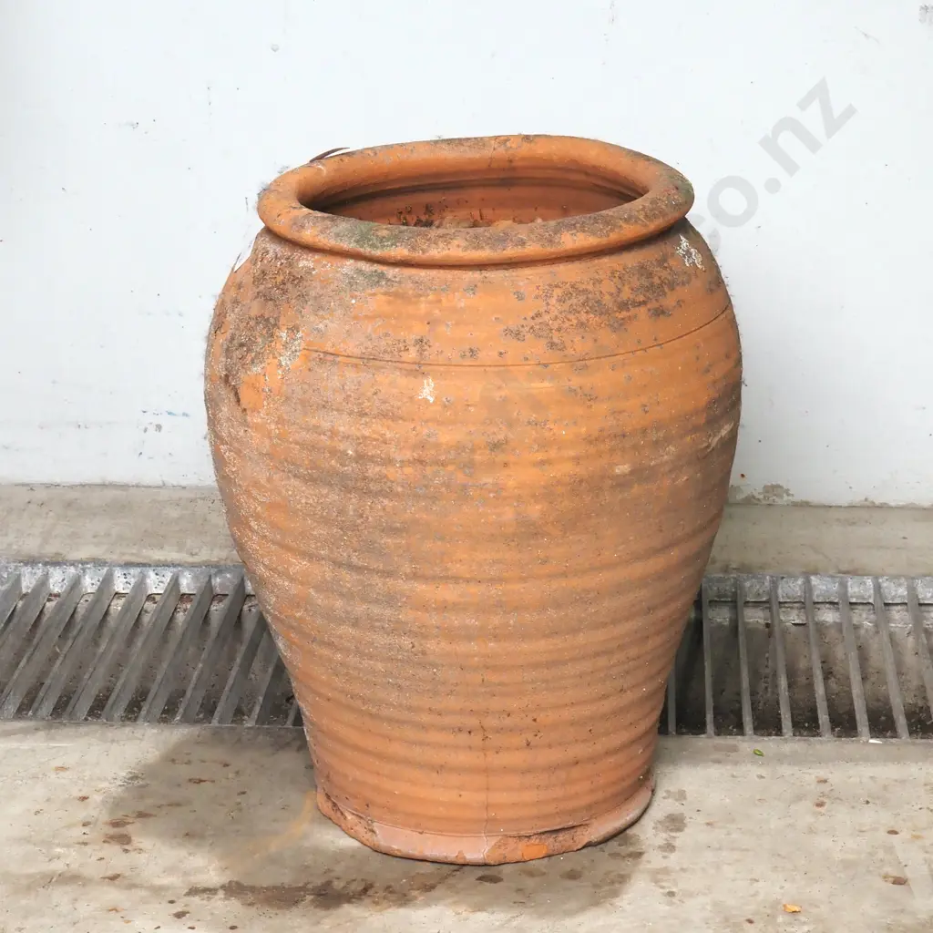 Rustic Ribbed Terracotta Planter  H470 x W 420mm Image 1++