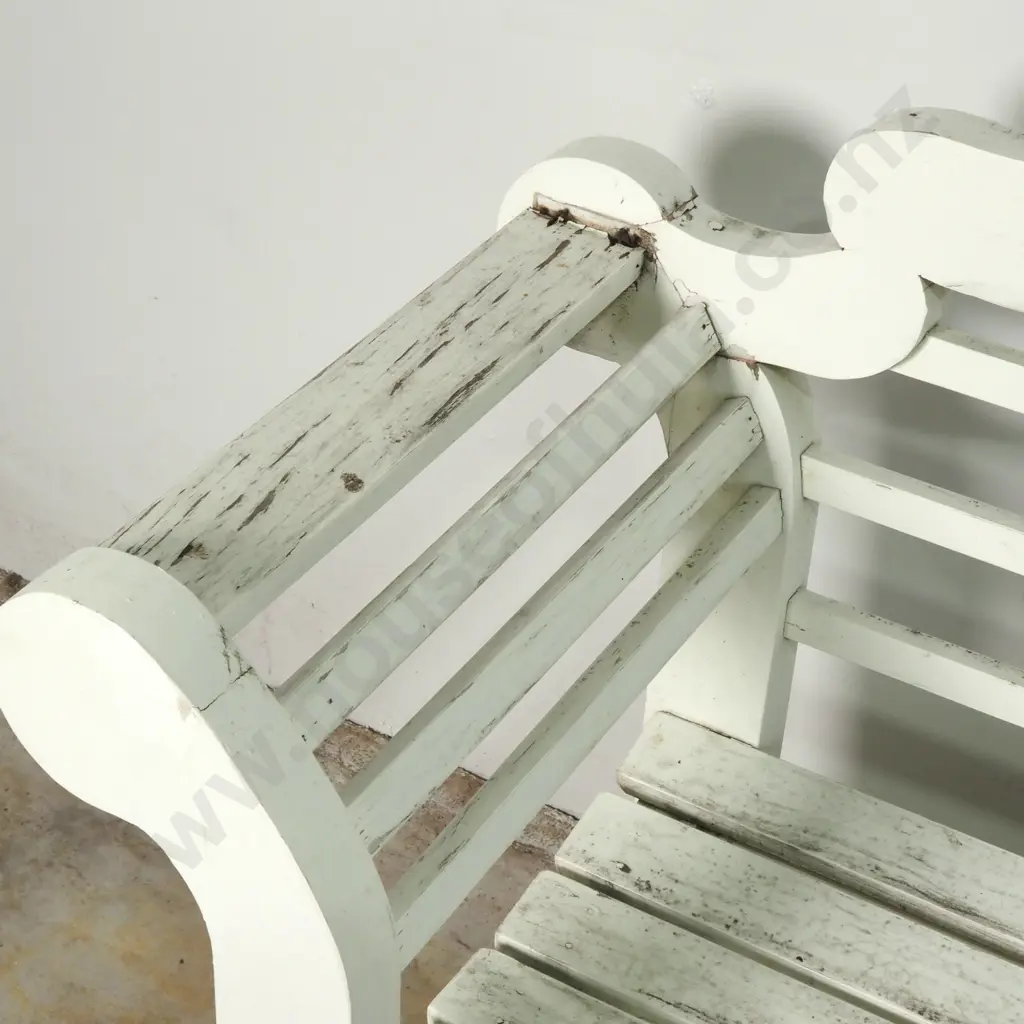 Lutyens Style Garden Bench Painted White Image 1++