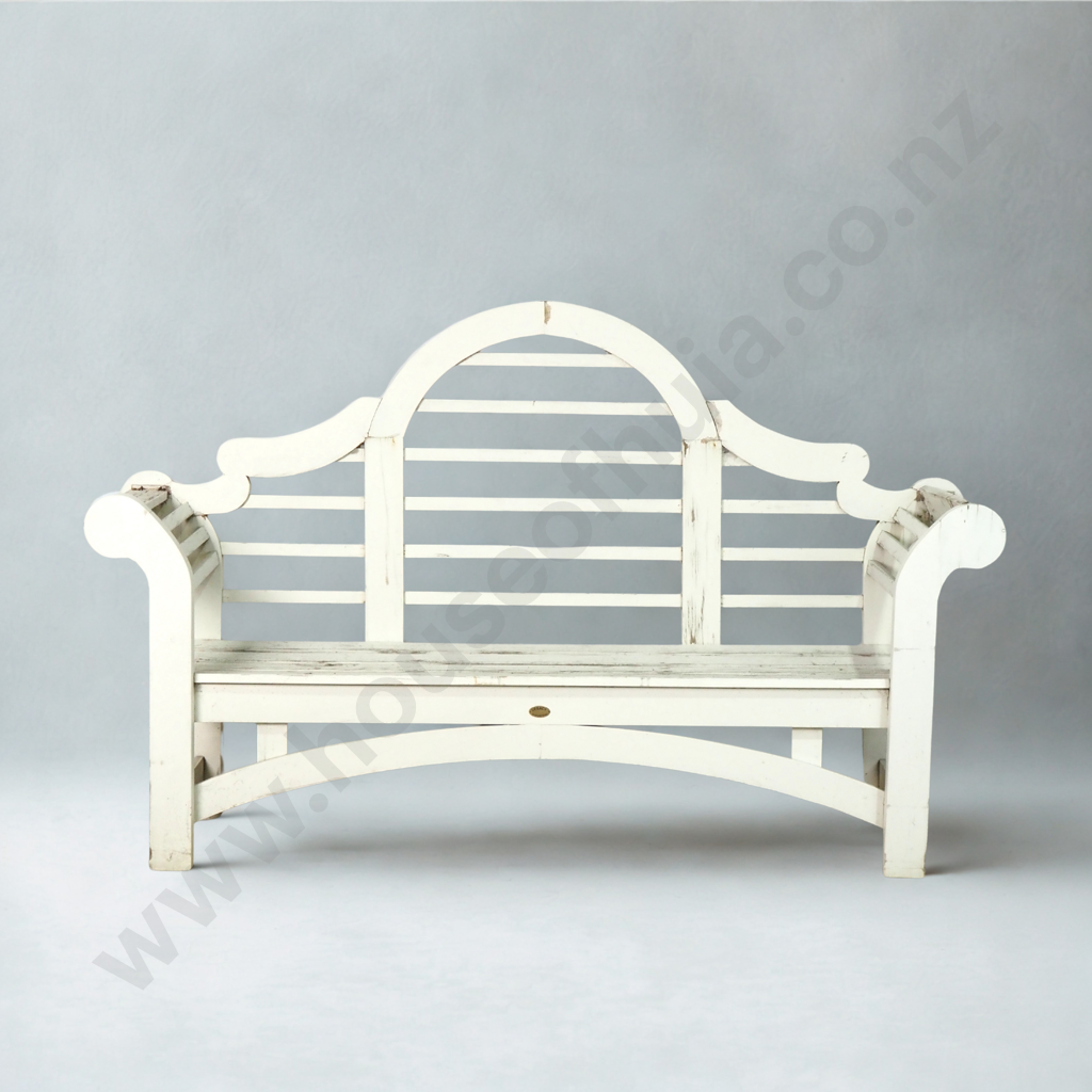 Lutyens Style Garden Bench Painted White Image 1++