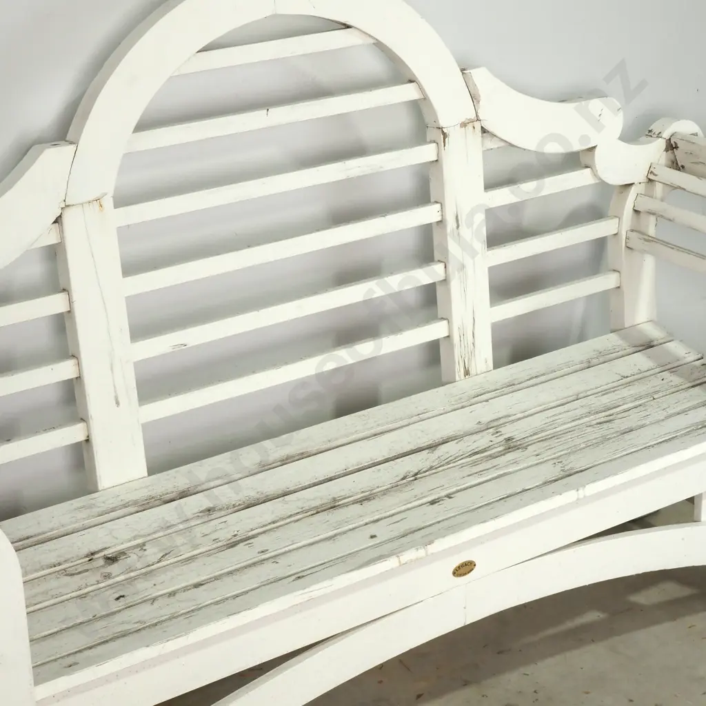 Lutyens Style Garden Bench Painted White Image 1++