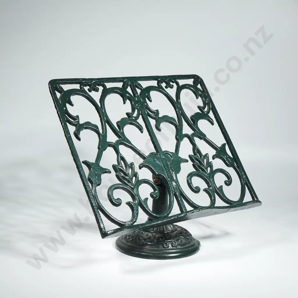 Adjustable Green Cast Metal Book Stand Image 1++
