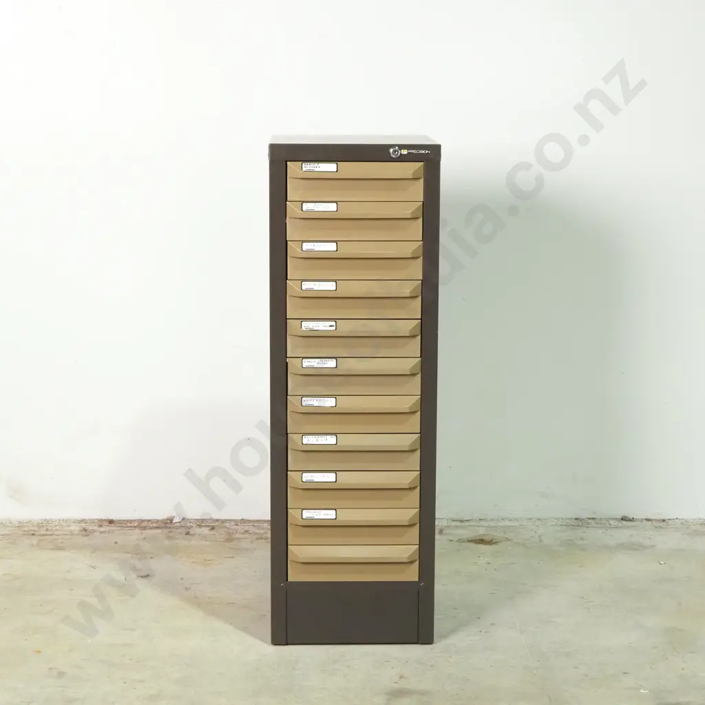 Precision Slim-line Metal Filing Cabinet - Eleven Drawer Image 1++