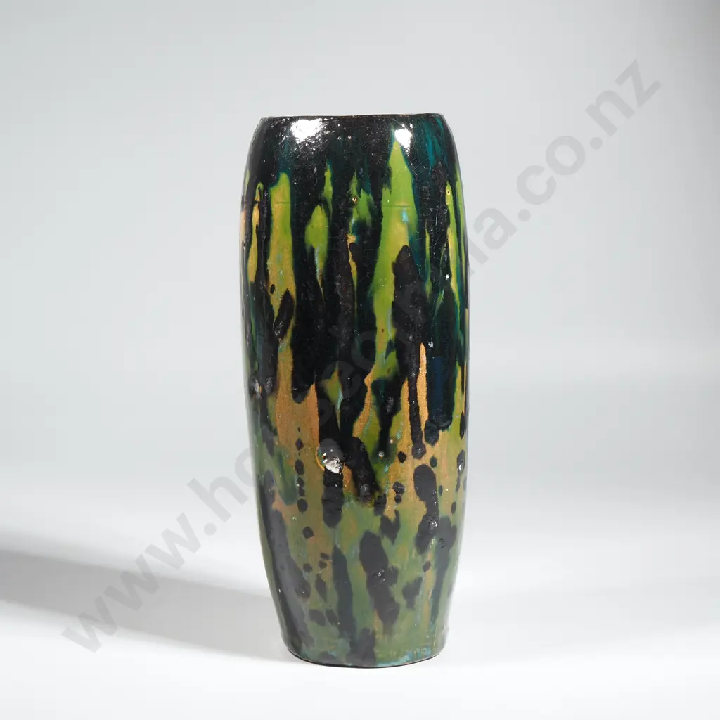Trickle Glazed Pottery Vase - Signed Image 1++