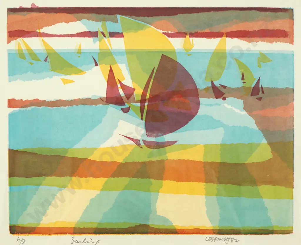 Les Finch - 'Sailing', Screenprint, LE 6/8. (1982) Image 1++